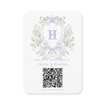 Sweet Crest with Lavender Bows Gift Registry