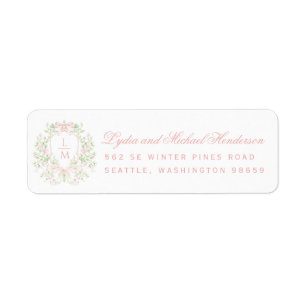 Sweet Crest with Pink Bows Mariage Adresse de reto