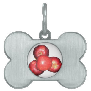 Sweet & Crisp Red Apples - Organic Fruit Print Pet Tag