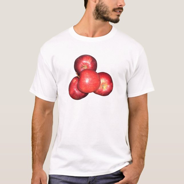 Sweet & Crisp Red Apples - Organic Fruit Print T-Shirt (Front)