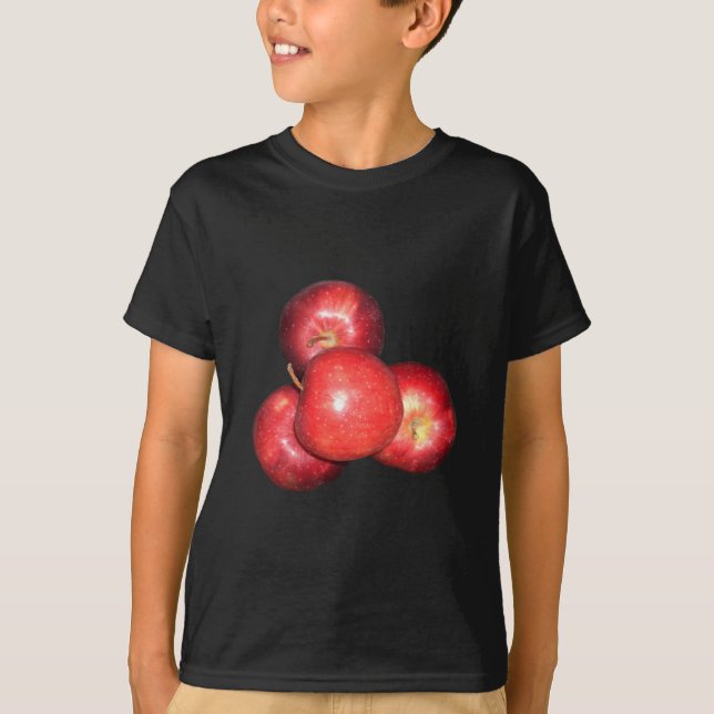 Sweet & Crisp Red Apples - Organic Fruit Print T-Shirt (Front)