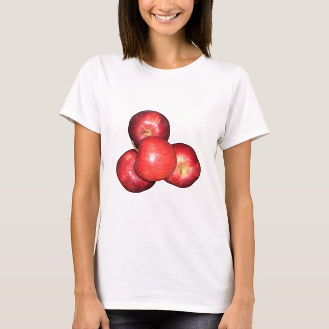 Sweet & Crisp Red Apples - Organic Fruit Print T-Shirt (Front)