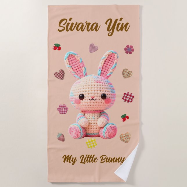 Sweet Crochet Bunny Beach Towel (Front)