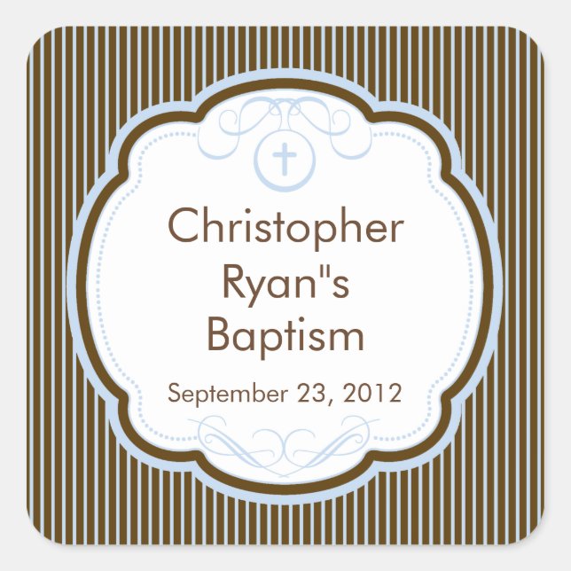 Sweet Cross In Frame Baptism Favour Seal (Front)