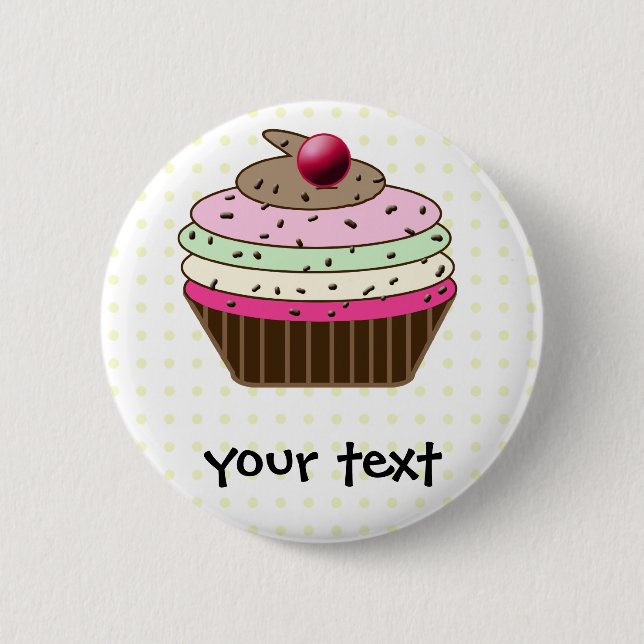 Sweet Cupcake 2 Inch Round Button (Front)