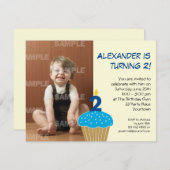 Sweet Cupcake 2nd Birthday Party Invitation (Front/Back)