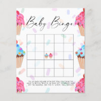 Sweet Cupcake Gender Reveal Baby Bingo Game
