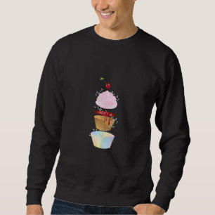 Sweet Cupcake In Individual Pieces With Cherry Sweatshirt