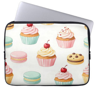 Sweet Cupcake Macaron Pattern Laptop Sleeve