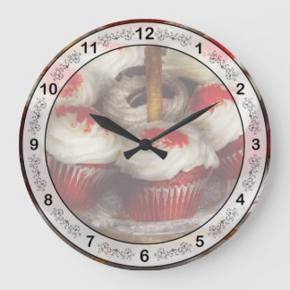 Sweet - Cupcake - Red velvet cupcakes Large Clock