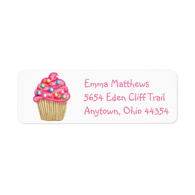 Sweet Cupcake Return Address Labels (Front)