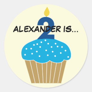 Sweet Cupcake Second Birthday Sticker