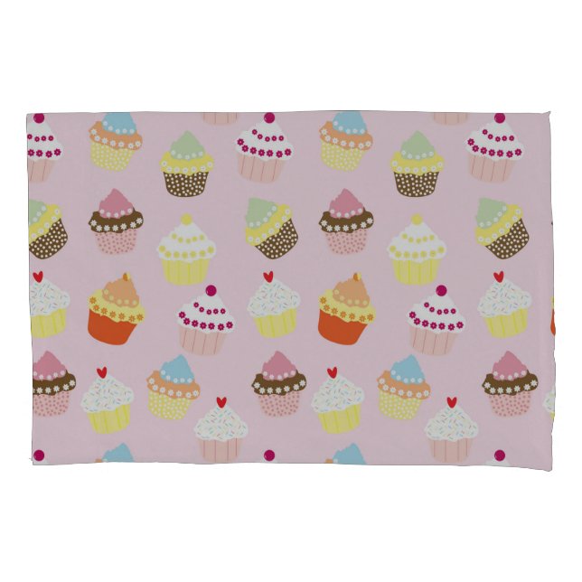 SWEET CUPCAKES CANDY PINK PATTERN PILLOWCASE (Front)