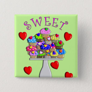 Sweet Cupcakes Gifts 2 Inch Square Button