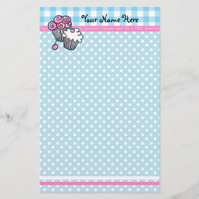 Sweet Cupcakes Stationery (Front)