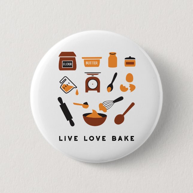 Sweet Cute Baking Tools Art 2 Inch Round Button (Front)