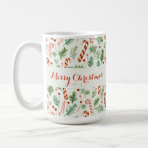 Sweet & Cute Candy Canes Merry Christmas Coffee Mug