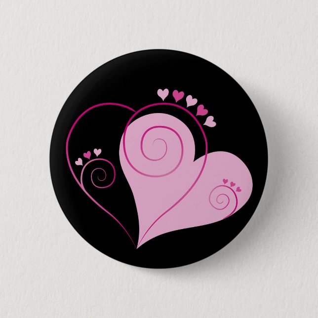 Sweet Cute Happy Valentine Love Hearts Soft Pink 2 Inch Round Button (Front)