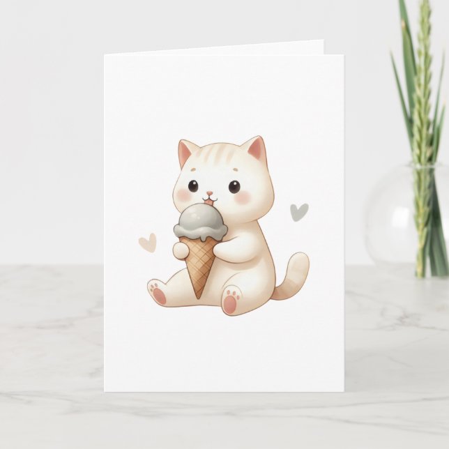 Sweet Cute Kitten Greeting Card for Any Occasion (Front)