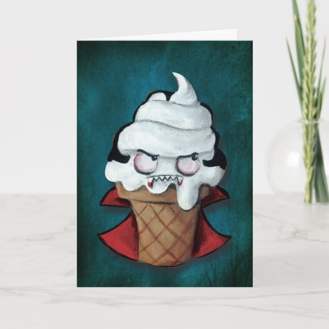 Sweet Cute Vampire Ice Cream Card (Front)