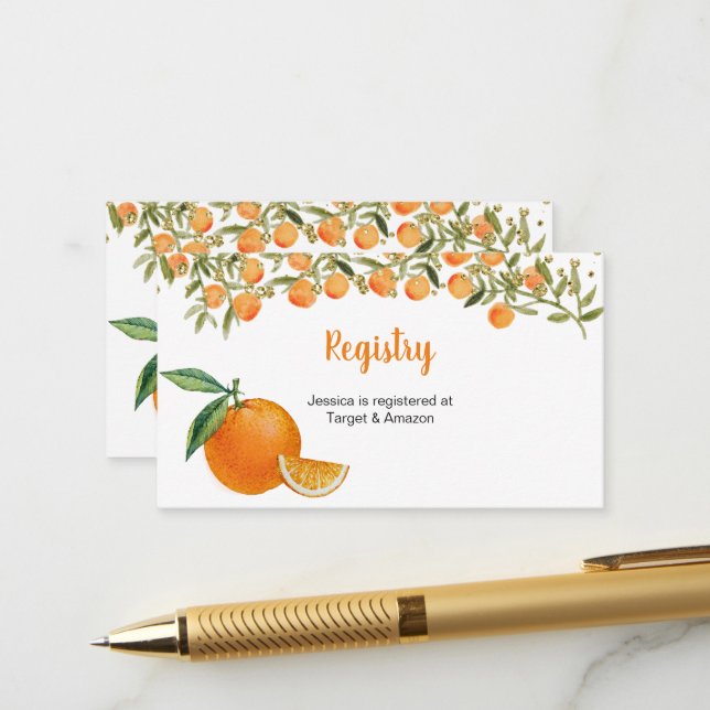 Sweet Cutie Orange Registry Insert (Front/Back In Situ)