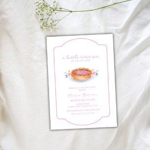 Sweet Cutie Pie Raspberry Flower Baby Shower Invitation