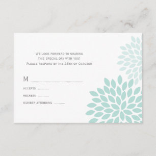 Sweet Dahlias Wedding RSVP Card