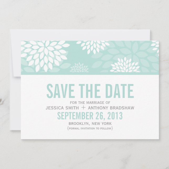 Sweet Dahlias Wedding Save The Date (Front)