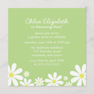 Sweet Daisies Girl Birthday Party Invitation