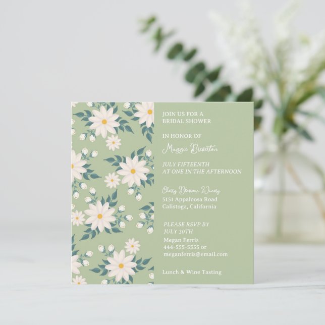 Sweet Daisies Invitation à la douche nuptiale (Debout devant)