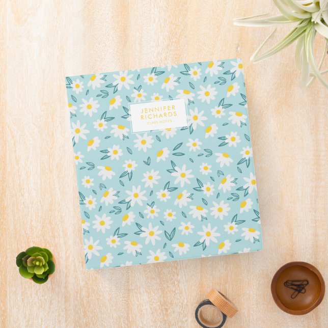 Sweet Daisies Pattern Personalized Binder (In Situ)