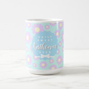 Sweet Daisy Baby Pastel Blue Pink Yellow Coffee Mug