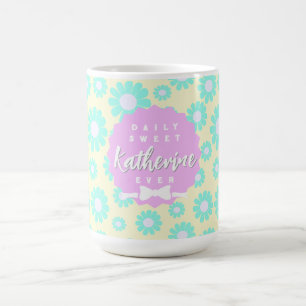 Sweet Daisy Baby Pastel Green Blue Pink Coffee Mug