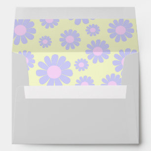 Sweet Daisy Baby Pastel Yellow Purple Pink Envelope