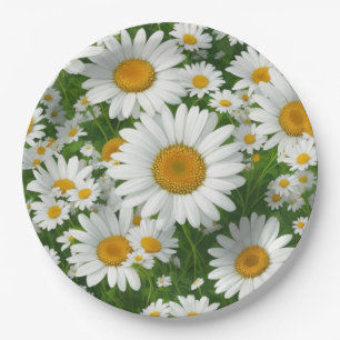 Sweet daisy pattern paper plate