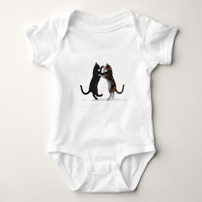 Sweet Dancing Cats Baby Bodysuit (Front)