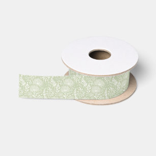 Sweet Dandelion Neutral - Soft Olive Satin Ribbon