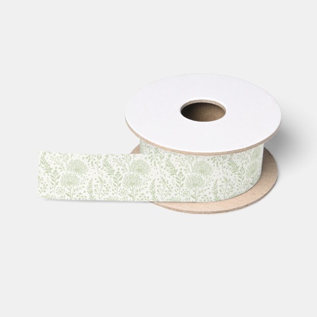 Sweet Dandelion Soft Olive - Neutral Satin Ribbon (Spool)