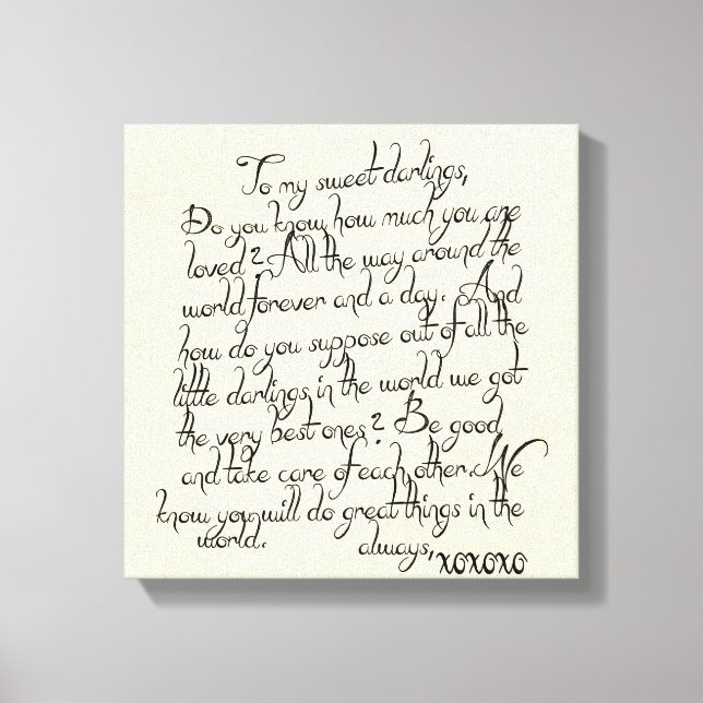 Sweet Darlings Letter Canvas Wrap Print (Front)