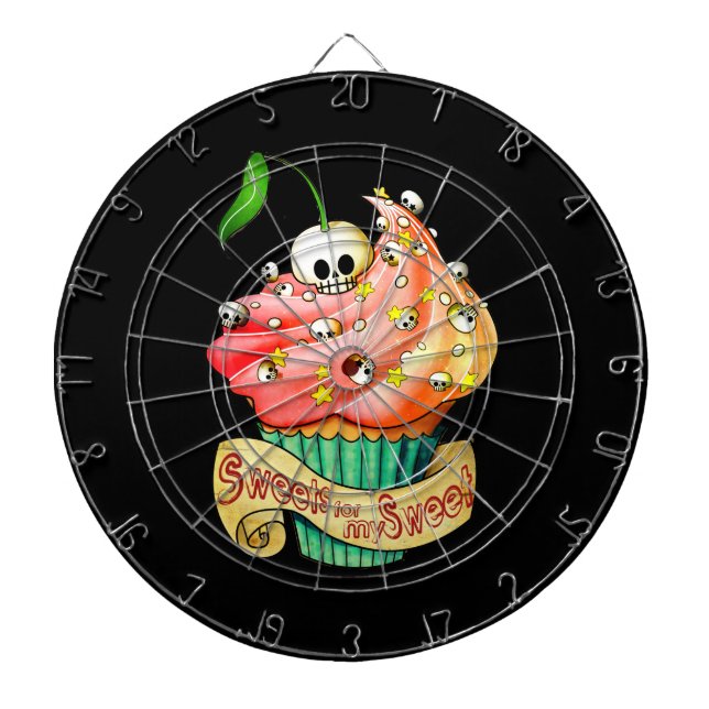 Sweet & Deadly  Skull Cupcake Dartboard (Front)