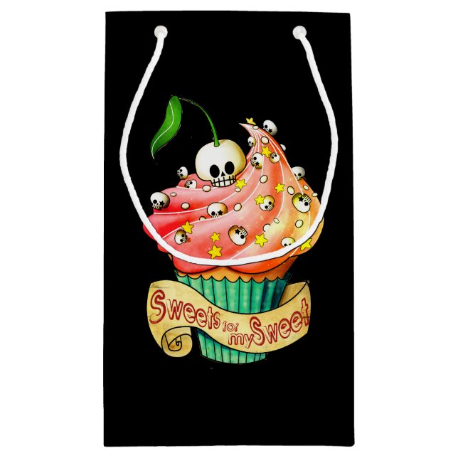 Sweet & Deadly Skull Cupcake Small Gift Bag (Back)