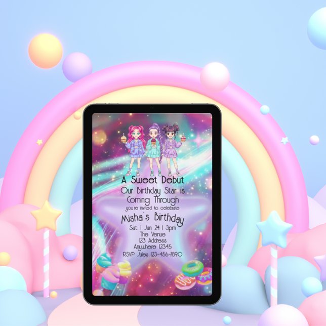 Sweet Debut Birthday KPOP Star Invitation (Creator Uploaded)