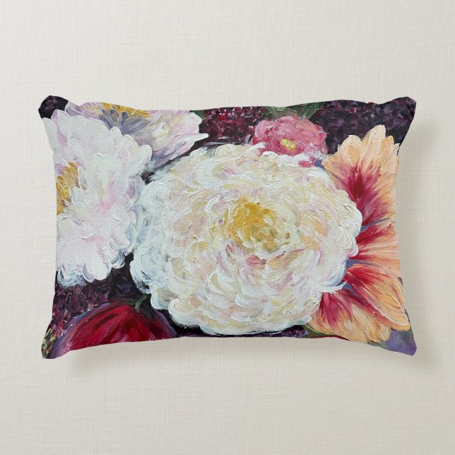 Sweet Delight flower painting Accent Pillow (Front)