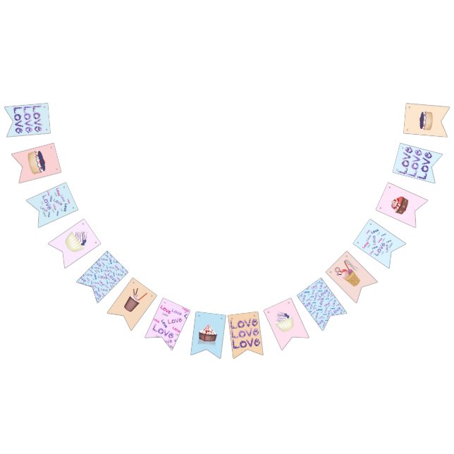 Sweet dessert and ice cream party bunting flags (All)
