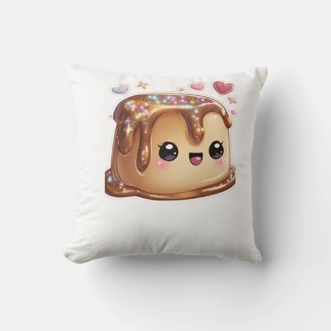 Sweet Dessert Graphic White Tee Throw Pillow (Front)