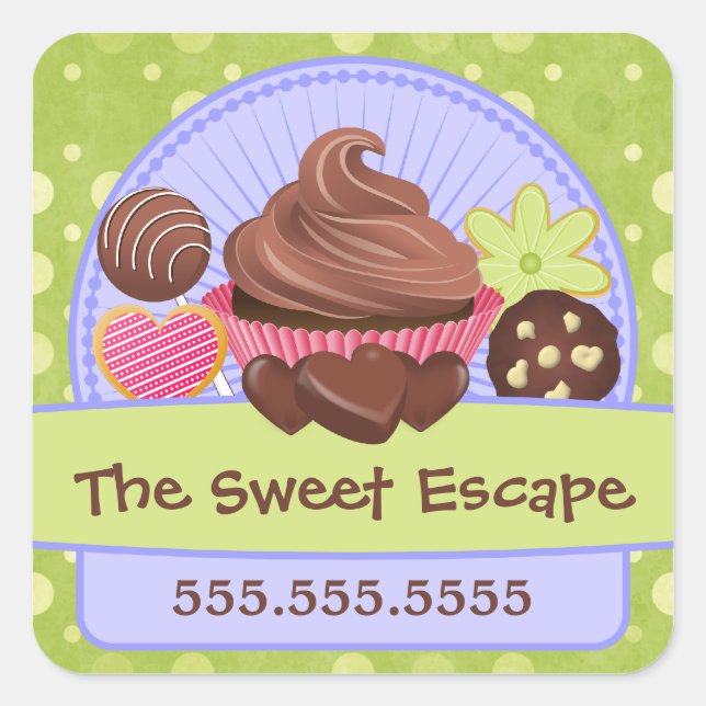 Sweet Desserts Bakery Square Sticker (Front)
