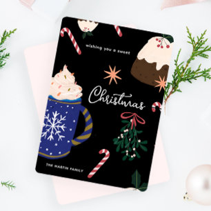 Sweet Desserts Illustrated Holiday Food Christmas Card