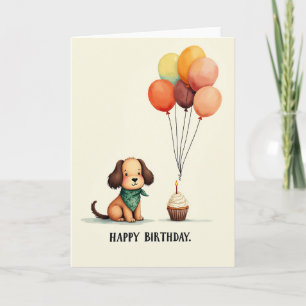 Sweet Dog Birthday Watercolor Card