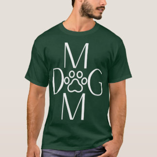 Sweet Dog Owners Tee Saying Dog Mom Paw Graphic