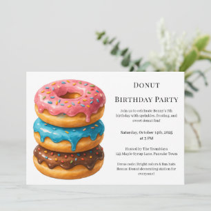 Sweet Donut Brunch   Birthday Celebration Invitation